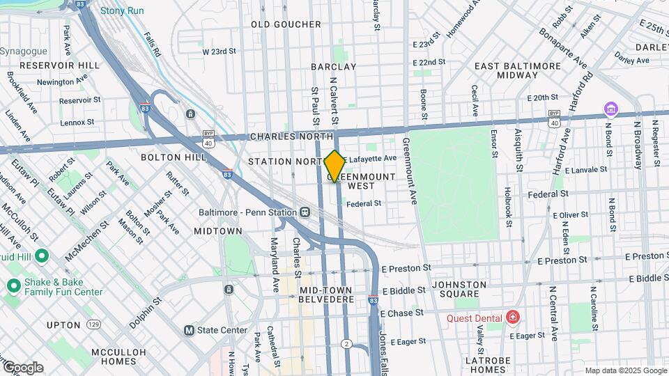1632 N Calvert St Mapa y Detalles de la Ubicación