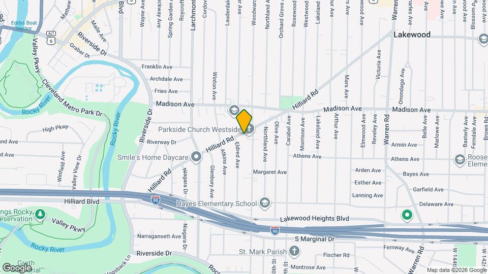 16601 Hilliard Rd Map and Location Details