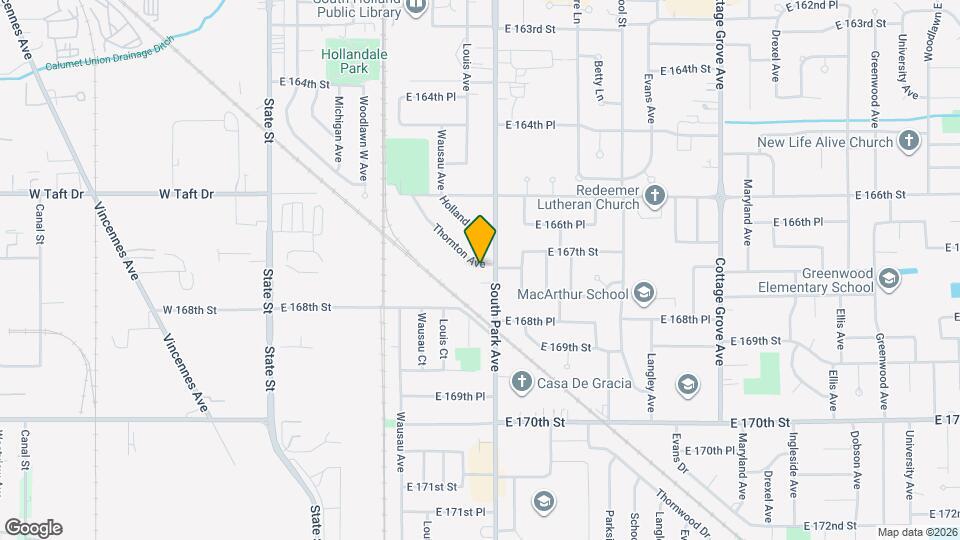 16674 Thornton Ave Map and Location Details