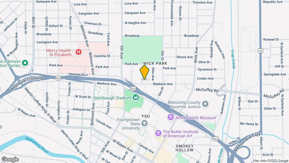 Youngstown State University Student Apartment Map and Location Details