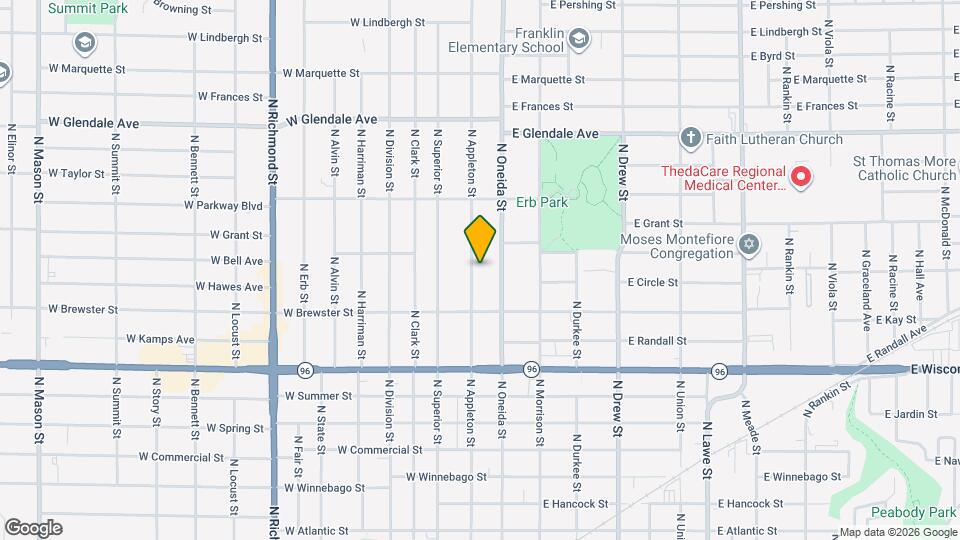 1612 N Appleton St Map and Location Details