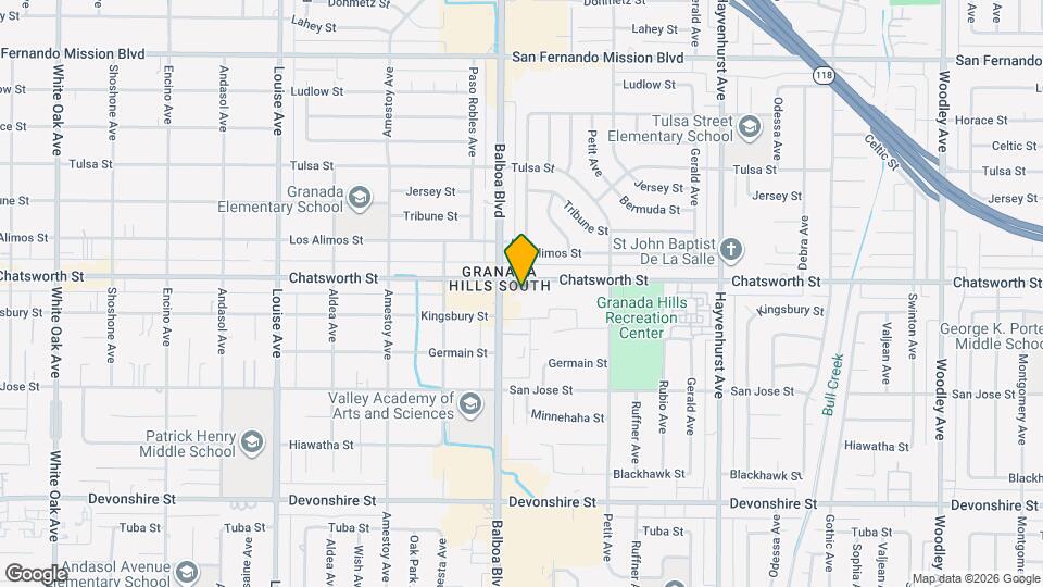16940 Chatsworth St Map and Location Details
