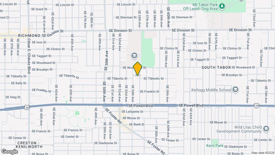5427 SE Tibbetts St, Unit 5427 Map and Location Details