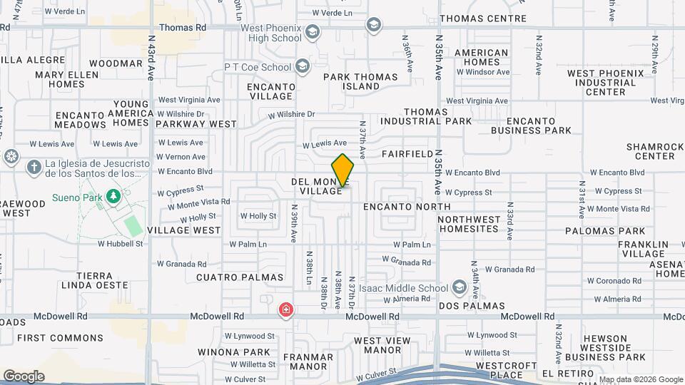 3733 W Cypress St Map and Location Details