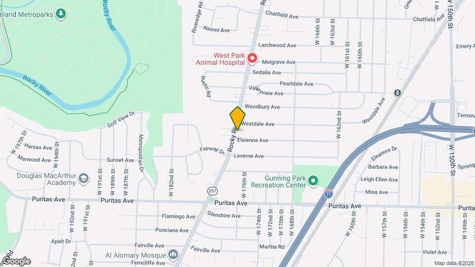 4287 Rocky River Dr Map and Location Details