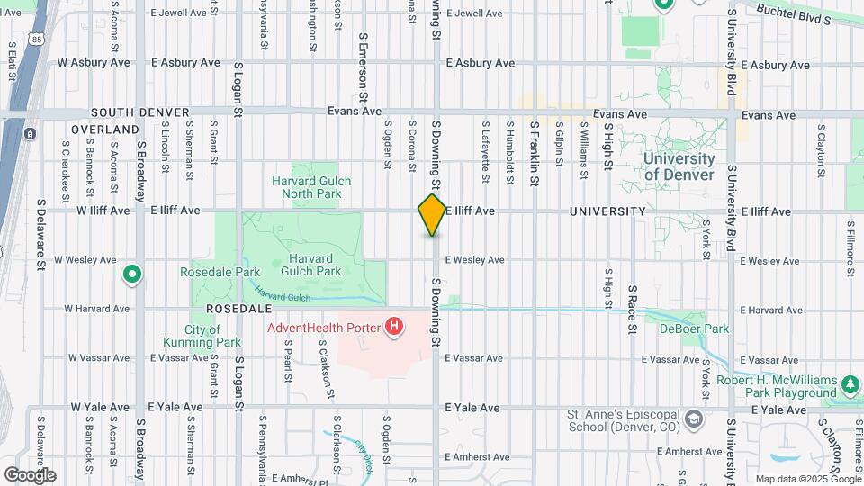 2363 S Downing St Map and Location Details