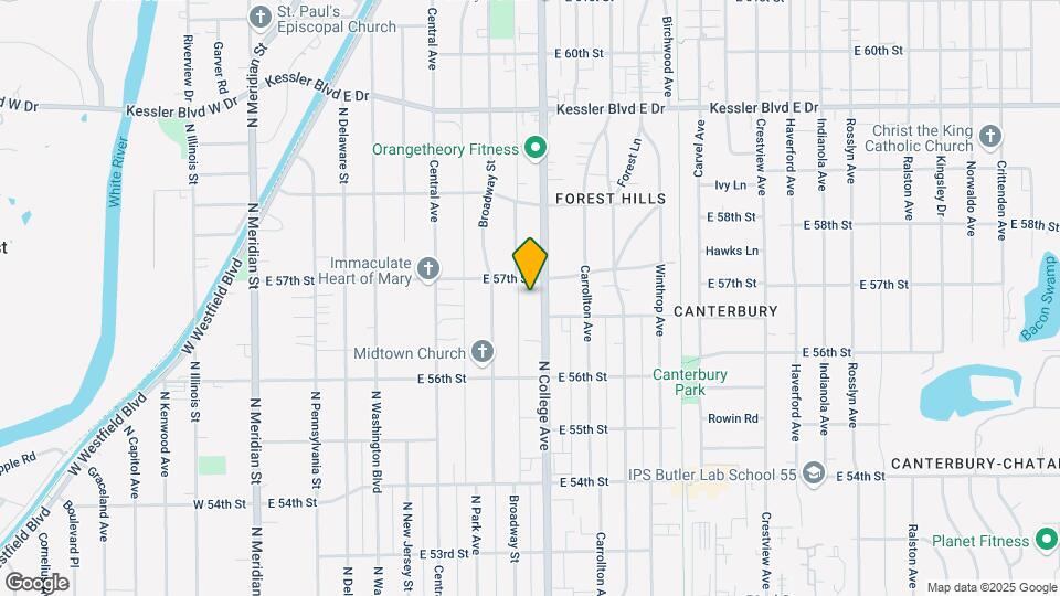 5684 N College Ave Map and Location Details