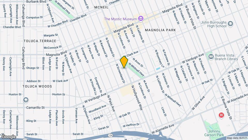 701 N Hollywood Way Map and Location Details