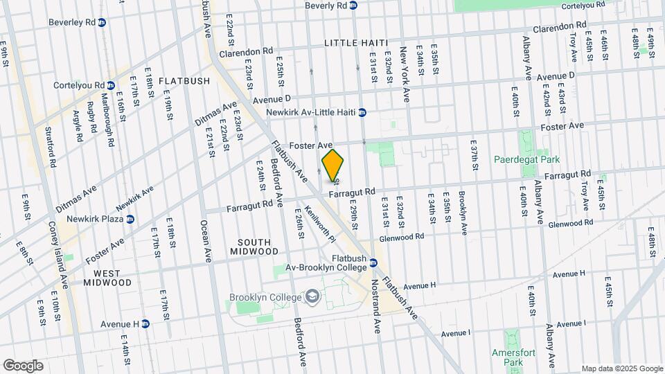 582 E 28th St Map and Location Details