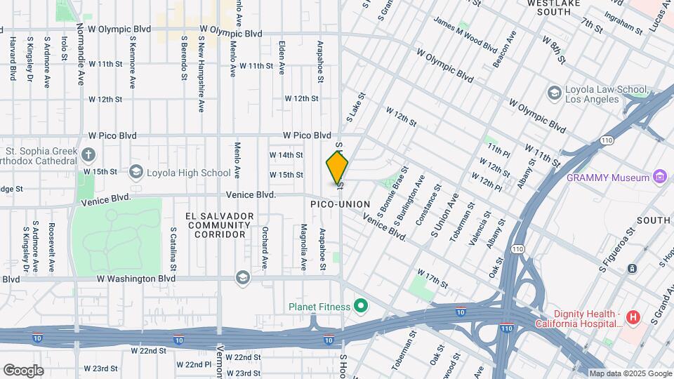 1521 S Hoover St Mapa y Detalles de la Ubicación