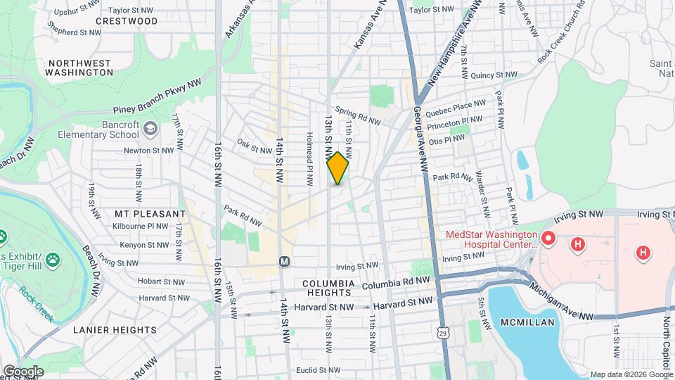 1200 Monroe St NW, Unit Apt B Mapa y Detalles de la Ubicación