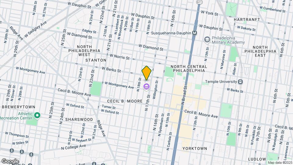 1821 N Bouvier St Map and Location Details