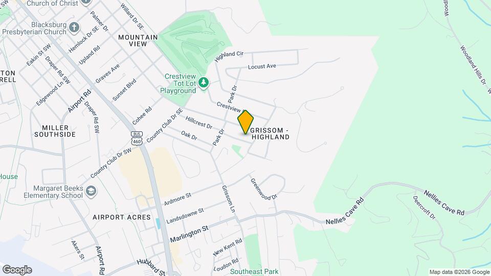 1413 Hillcrest Dr Map and Location Details