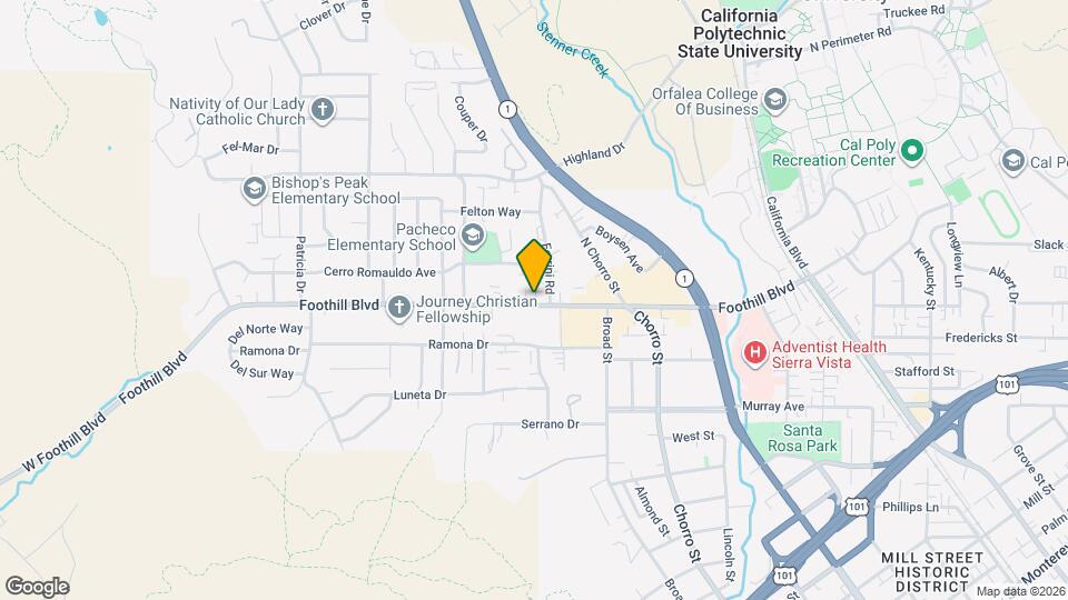 672 Foothill Blvd Map and Location Details