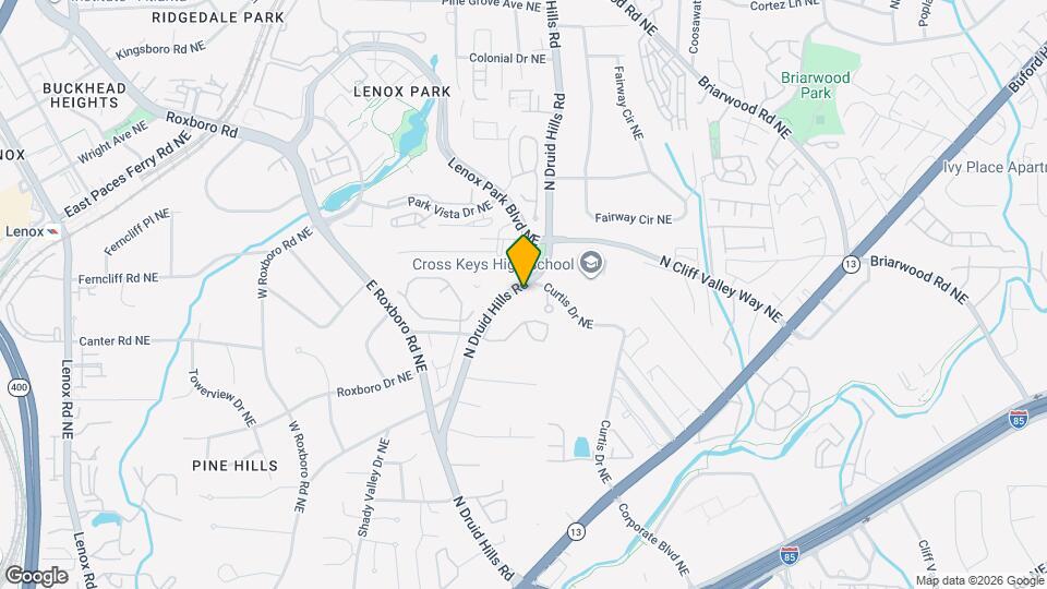 1668 N Druid Hills Rd NE Map and Location Details