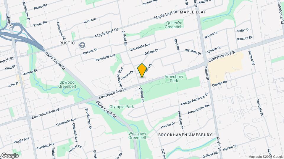 Keele and Lawrence - One Bedroom Apartment Map and Location Details
