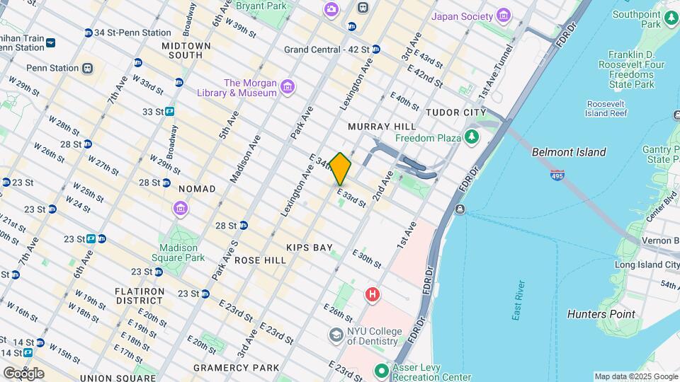 210 E 33rd St Map and Location Details