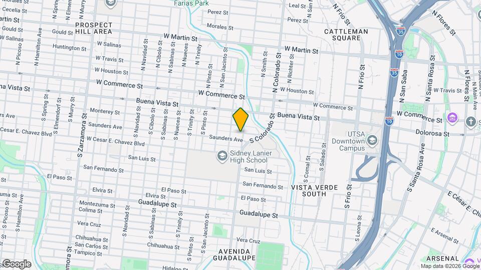 215 S Brazos St Map and Location Details