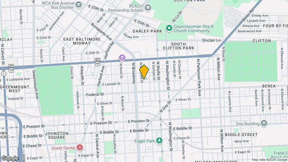 1722 E Lanvale St Mapa y Detalles de la Ubicación