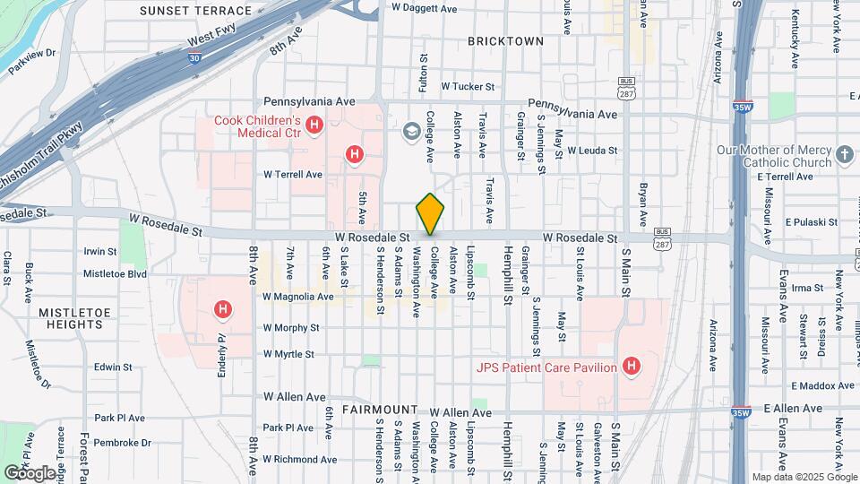 1001 W Rosedale St Map and Location Details