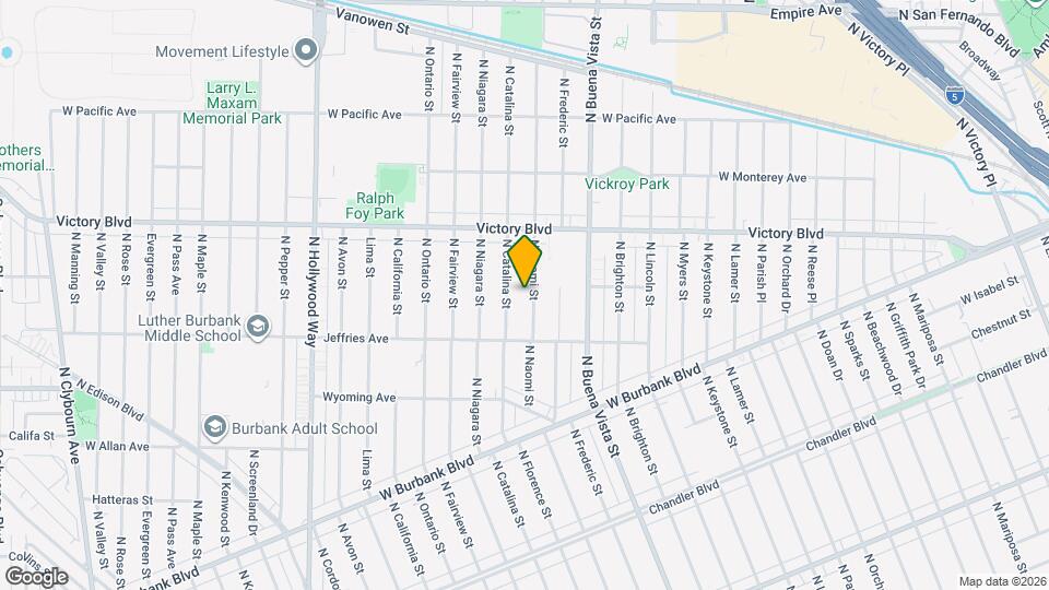 1441 N Naomi St Map and Location Details