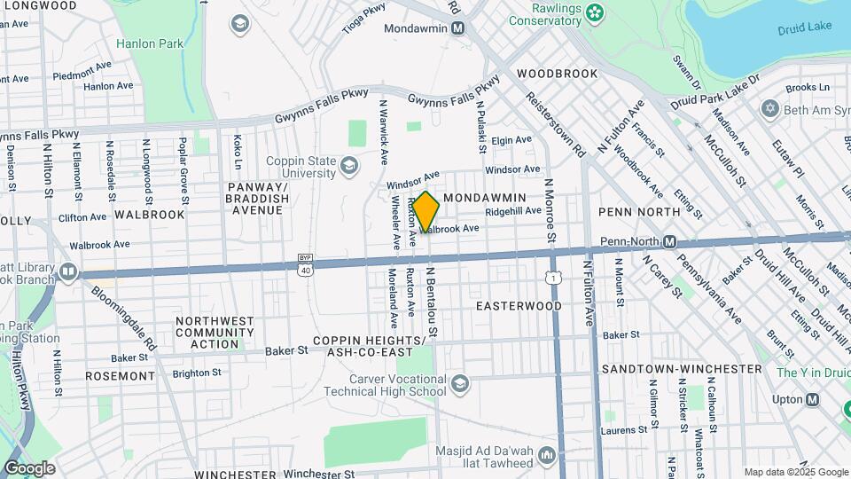 1910 N Bentalou St Map and Location Details