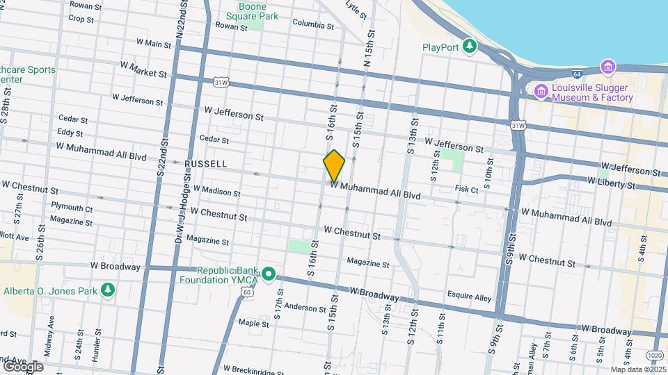 1518 W Muhammad Ali Blvd Mapa y Detalles de la Ubicación