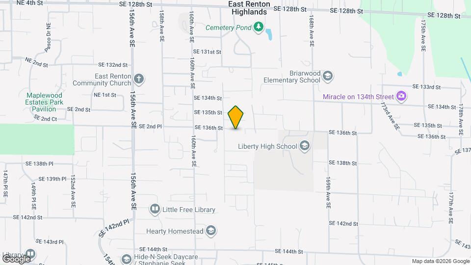 16223 SE 136th St, Unit MIL 1BR 1BA Mapa y Detalles de la Ubicación