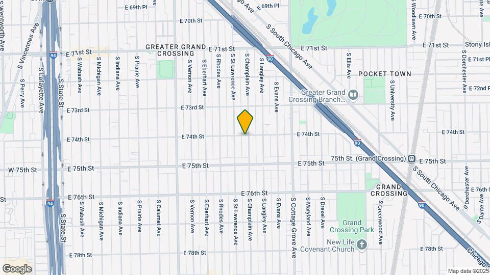 619 E 74th St Map and Location Details