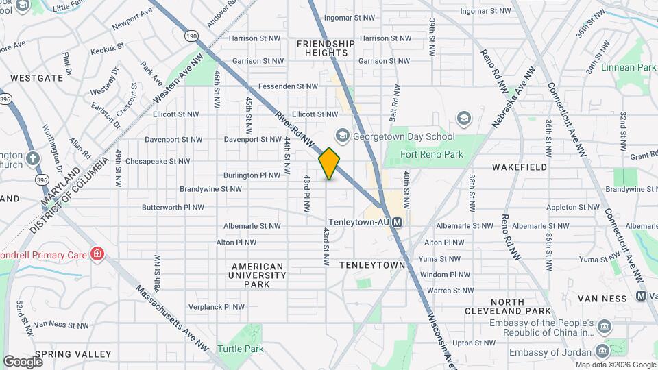 4229 Brandywine St NW Map and Location Details