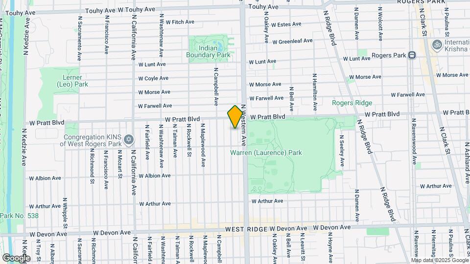 6733 N Artesian Ave Map and Location Details