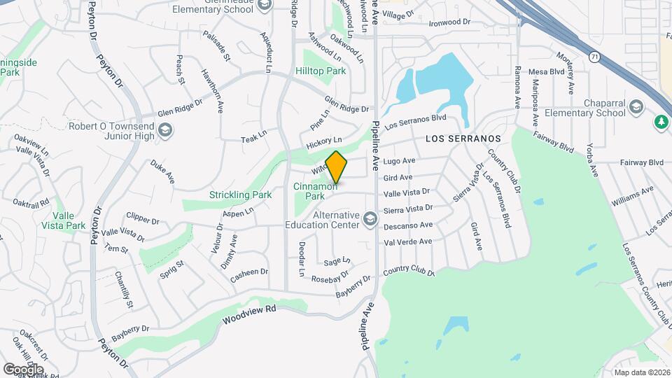 3986 Valle Vista Dr Map and Location Details