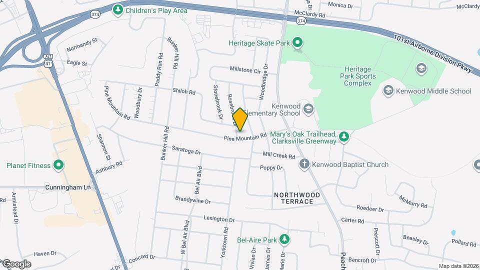 1103 Rosebrook Dr Map and Location Details
