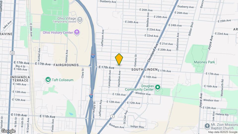 1032 E 17th Ave Map and Location Details