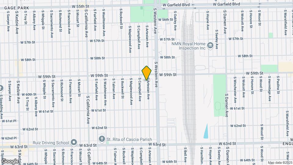 5926 S Artesian Ave Map and Location Details