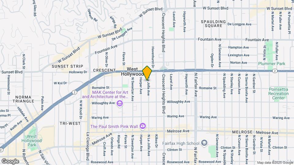 1017 N La Jolla Ave Map and Location Details