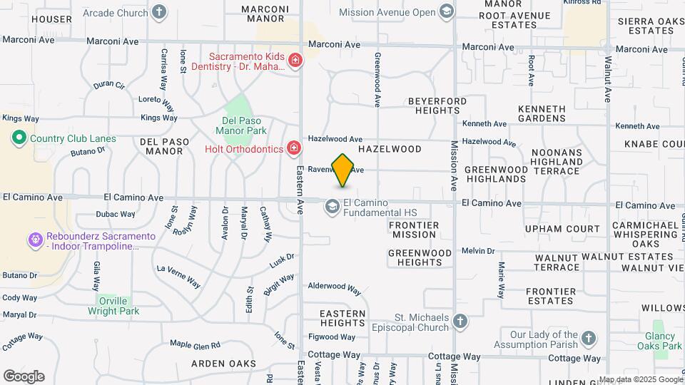 4401 El Camino Ave Map and Location Details