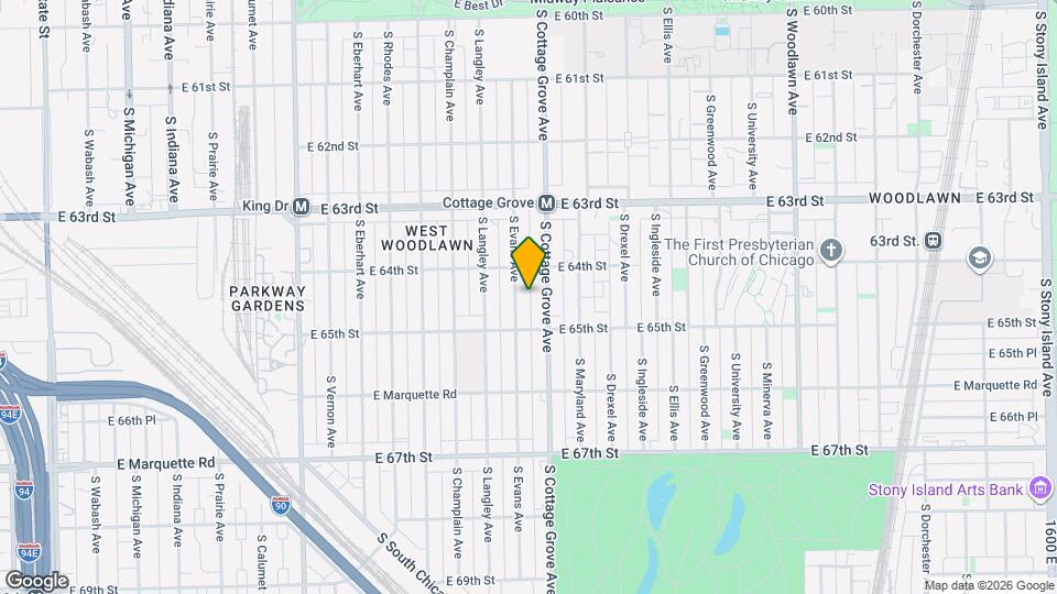 6423 S Evans Ave, Unit 2 – 3 Bed / 2.5 Bath Duplex Map and Location Details