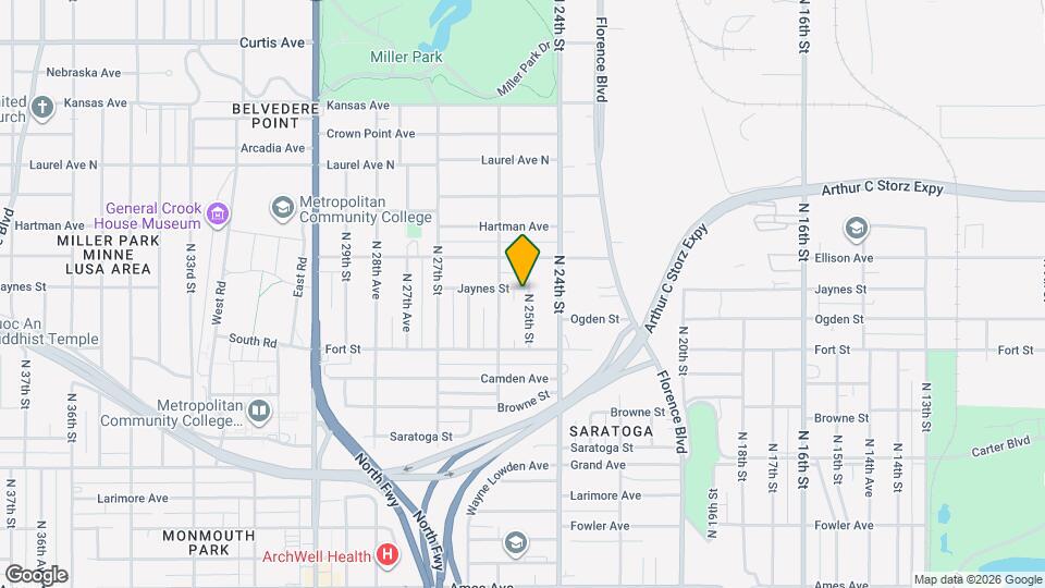 5348 N 25th St Map and Location Details