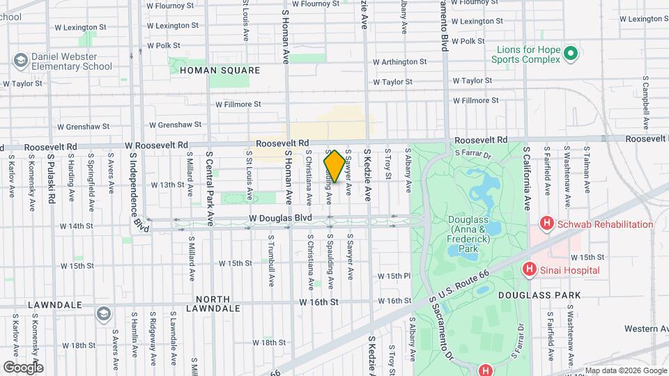 1305 S Spaulding Ave Map and Location Details