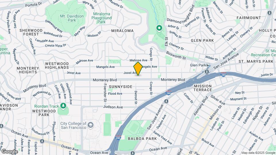 380 Monterey Blvd Map and Location Details