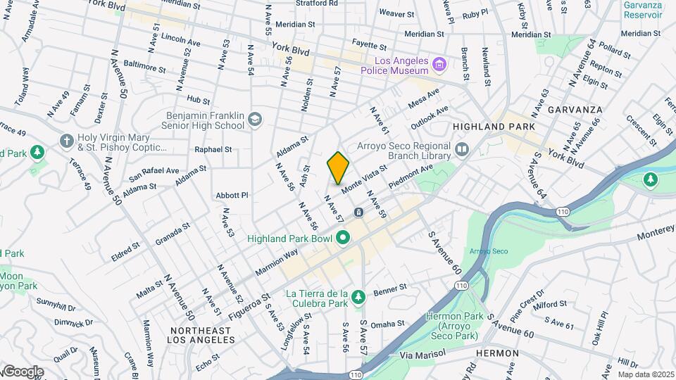 5721 Monte Vista St Map and Location Details