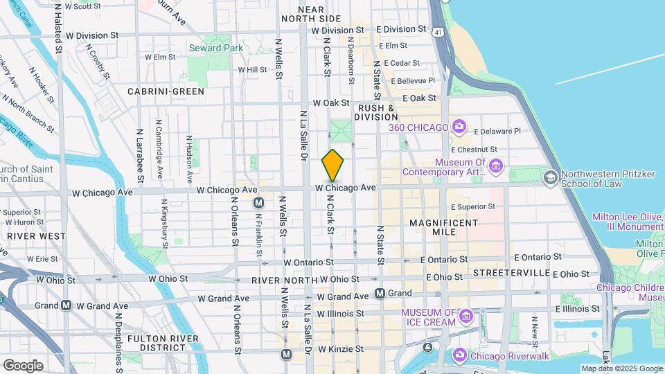 98 W Chicago Ave Map and Location Details