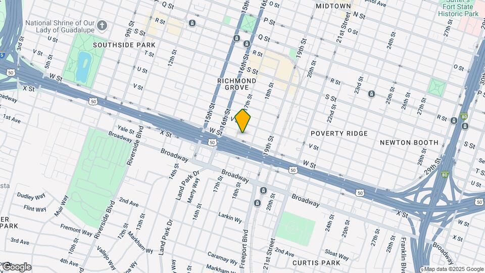 1709 W St Mapa y Detalles de la Ubicación