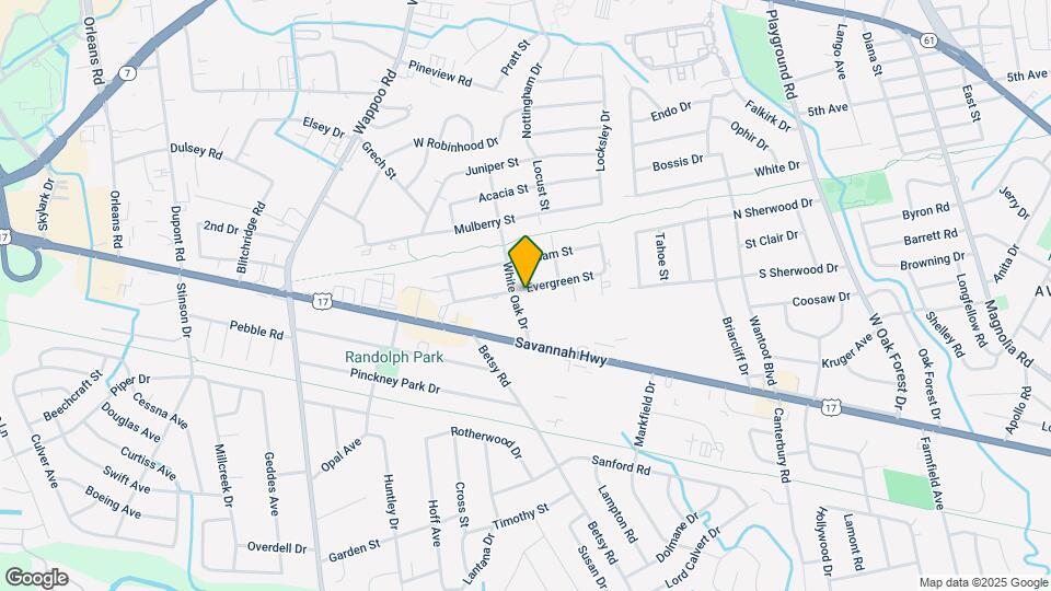 1549 Evergreen St Map and Location Details