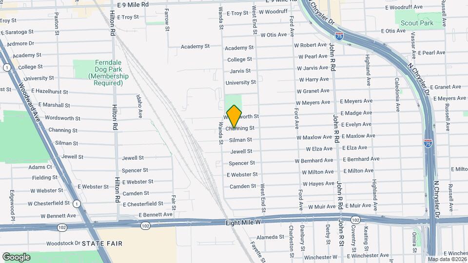 1620 Channing St Map and Location Details