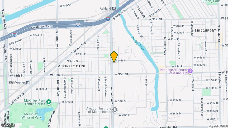 3411 S Ashland Ave, Unit B Map and Location Details