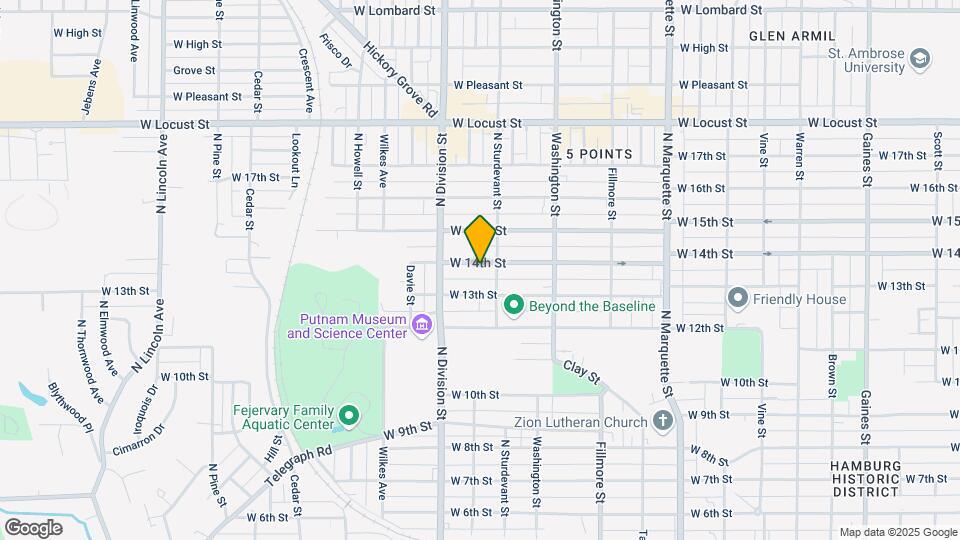 1615 W 14th St Map and Location Details