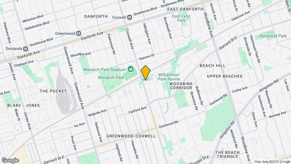 425 Coxwell Ave Map and Location Details
