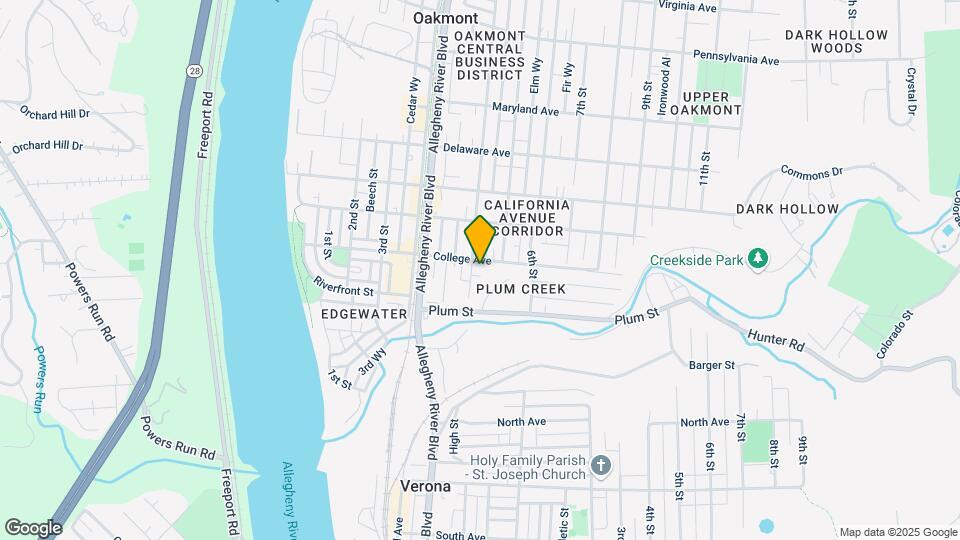 406 College Ave-Unit -B Map and Location Details
